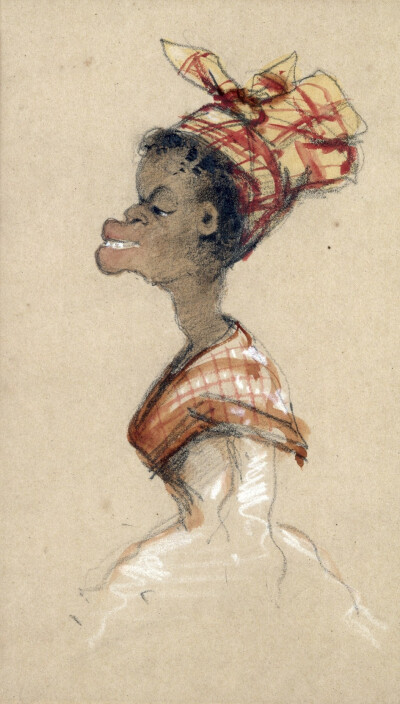 《帶著頭巾的黑人女子》A Black Woman Wearing a Headscarf
| 1857 年 | 水粉、畫紙 | 60 × 40 cm