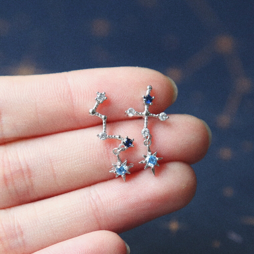 南十字星小耳垂适合的耳钉纯银日系小众时尚设计感精致法式首饰