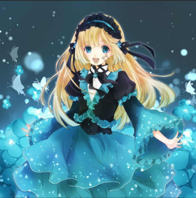 神秘的蓝色少女