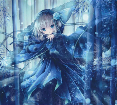 神秘的蓝色少女