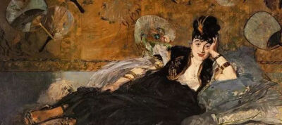 《La femme avec évantail》Edouard Manet 1873-74 收藏于巴黎奥赛美术馆 这幅画有趣的地方是背景里随意布满墙面的团扇，其实在日本根本没有这样用扇子来装饰房间的传统，那这是从何而来的传统？有猜测说可能是琳派…