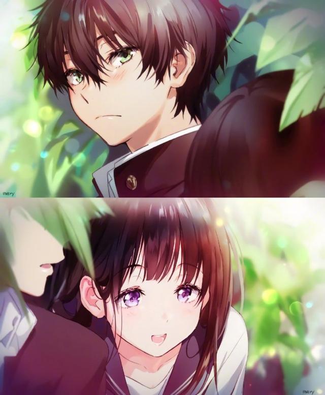 推特画师mery__s2_ 《冰菓》:画师笔下的奉太郎和爱瑠超级甜,这对小