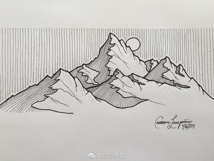 线描，山