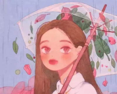 自于韩国的插画师폼이（ ins：fommy__y ）的彩铅插画作品。作品配色明快丰富的彩铅女孩，线条简单却充满萌感。