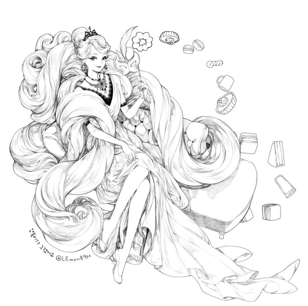 线稿看到爽韩国插画师 양흑미 twi：LEmon89H ​​​​