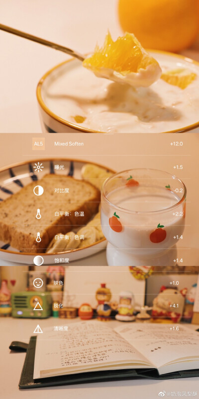 #每天学点摄影技巧# 第5834期:
「Vsco 室内治愈系调色大全」
(作者:@奶泡凤梨酥) ​