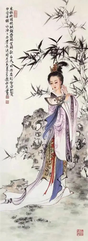 卓文君
西汉著名才女，容貌美丽，善鼓琴，家中富贵。其夜奔相如，当垆卖酒，与汉代著名文人司马相如的爱情故事成为千古佳话，流传至今。
（赵永夫作）
《白头吟》
皑如山上雪，皎若云间月。
闻君有两意，故来…