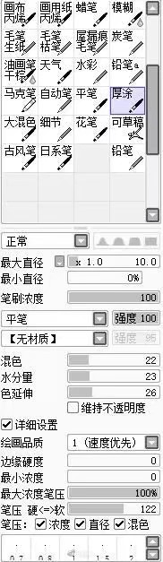 sai笔刷设置