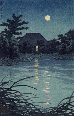 “我的梦是清凉冬夜里的水中雪与月之蓝。” 图/浮世绘画师川濑巴水