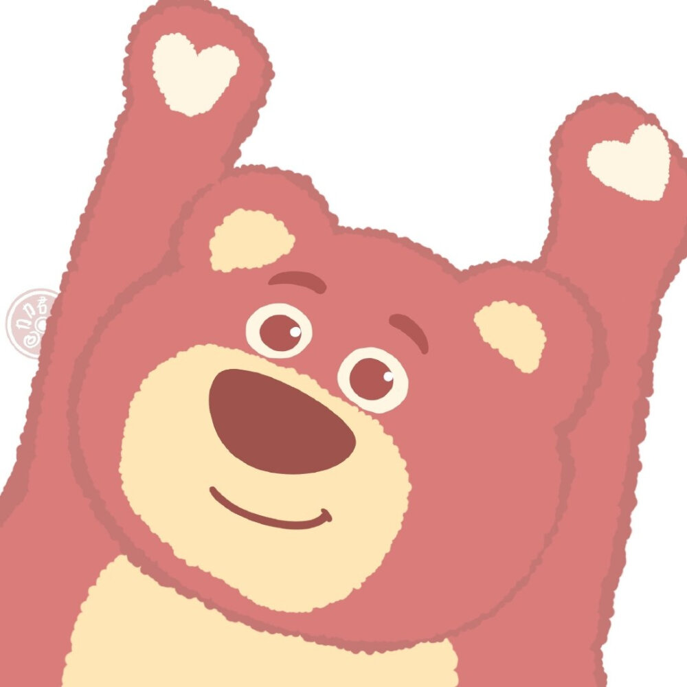 迪士尼草莓熊前为质感手绘后为精致头像