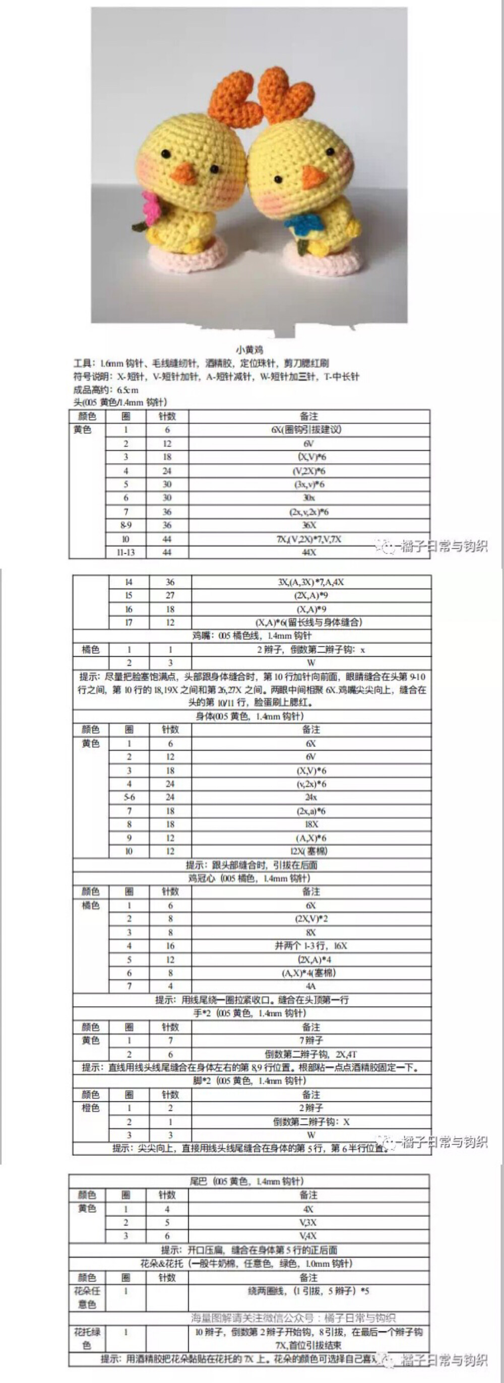 钩针鸡仔动物玩偶