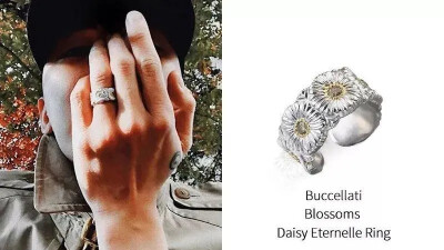 来自意大利的顶级珠宝品牌—Buccellati（布契拉提），它被誉为“珠宝界的劳斯莱斯”权志龙 戒指参考价格：棕钻款3,000 无钻款2,000