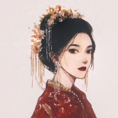 手绘插画少女公主闺蜜头像唯美