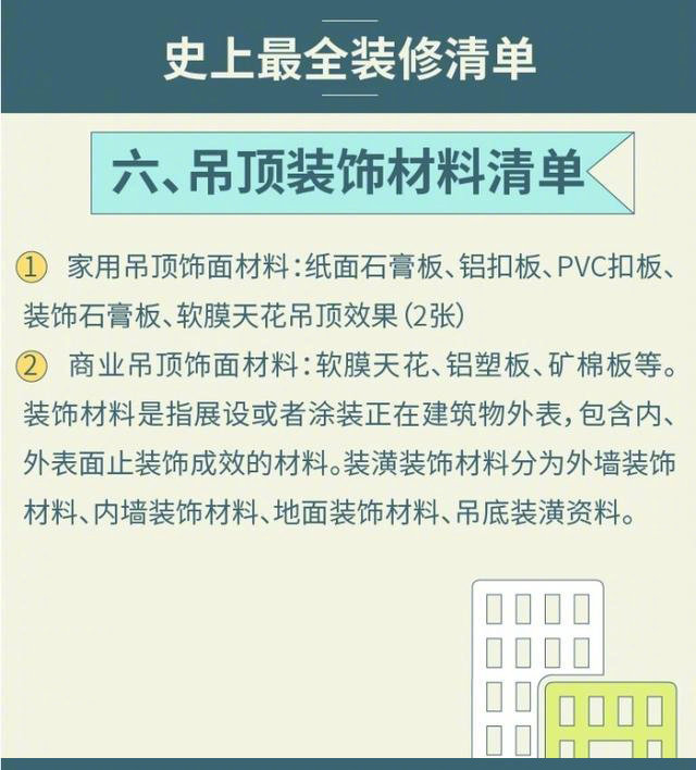 史上最全装修材料清单，需要的转走吧！