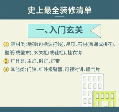 史上最全装修材料清单，需要的转走吧！