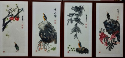 康城王盘龙国画四条屏