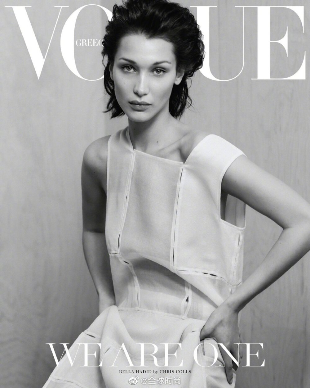 #Bella Hadid# &amp;《VOGUE》Greece April ，干净妆容，黑白画风，线条柔美，贝姐slay！