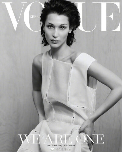 #Bella Hadid# &amp;《VOGUE》Greece April ，干净妆容，黑白画风，线条柔美，贝姐slay！