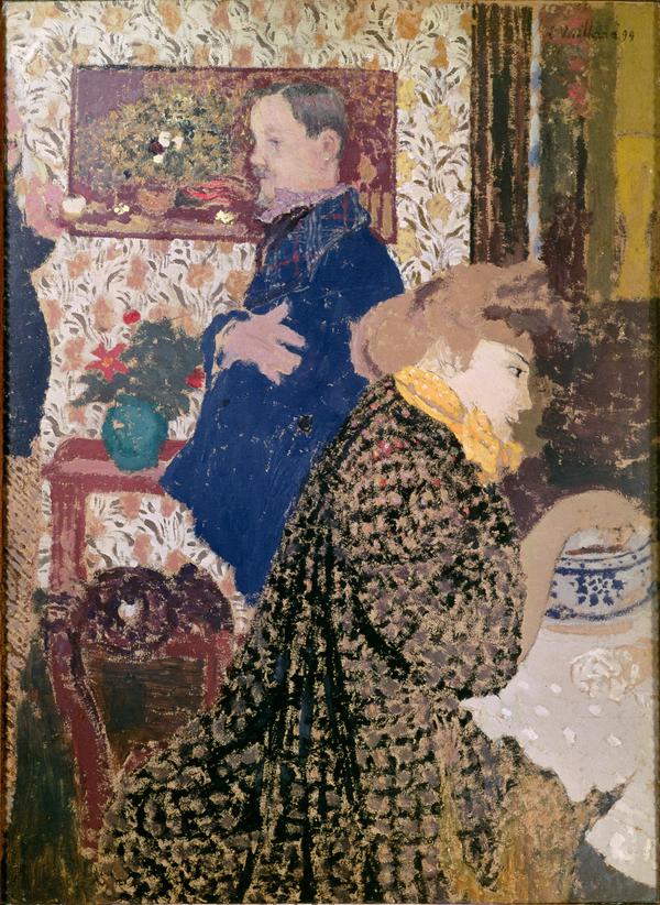 法国的流派画家 后印象派 爱德华·沃拉德（Edouard Vuillard）既是学校，又是壁画家和石版画家，以其独特而精致的内饰而闻名 体裁画 ，以一种称为“ 亲密主义 （ Intimisme ）”的风格执行，他与艺术家团体的联系为 纳比斯 ，两者都在1890年代盛行。 Vuillard私密的室内设计灵感来自他与母亲在巴黎的一系列公寓中度过的60年，看着她做裁缝。 他的 私密 纺织品或马赛克风格的 后印象派绘画 源自她的服装面料的图案和颜色。 尽管他的后期作品从未超过他1890年代照片的原创性，但他仍然是其中一位 最佳流派画家 在 现代艺术 。