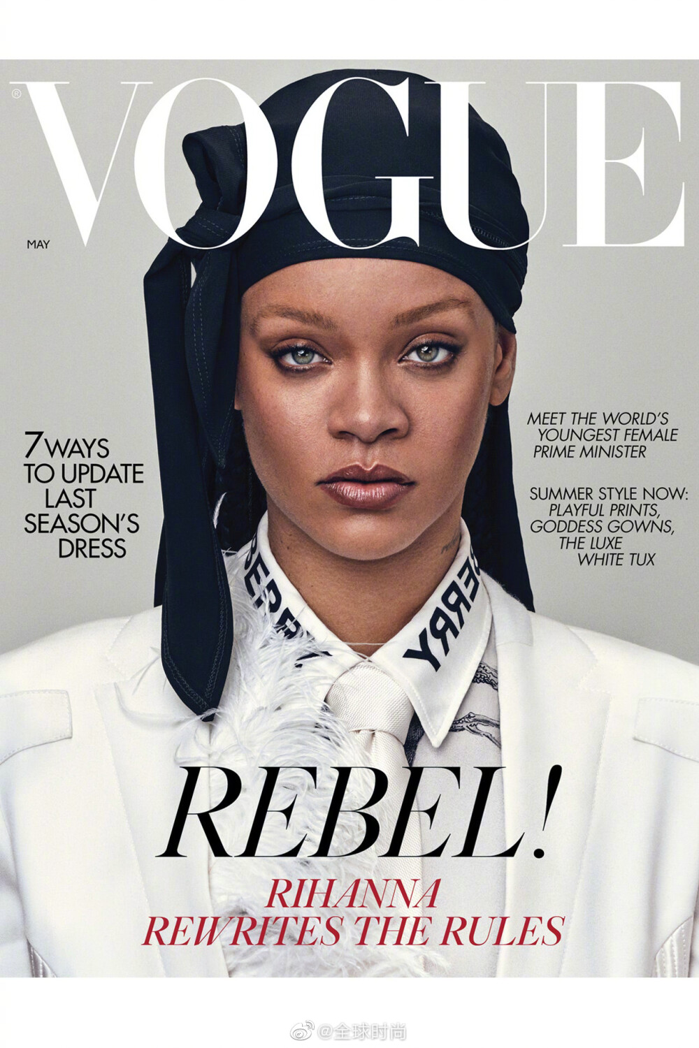 #Rihanna# &amp;《VOGUE》UK 五月刊，女企业家蕾哈娜再度霸气登封。