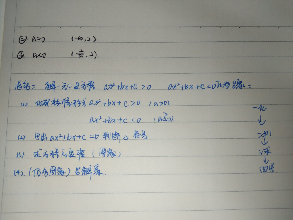 「左一君」4.1 数学笔记打卡 一元二次不等式解法④