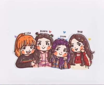 blackpink四人卡通图片✨