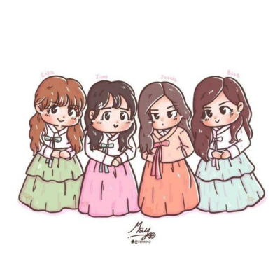 blackpink四人卡通图片✨