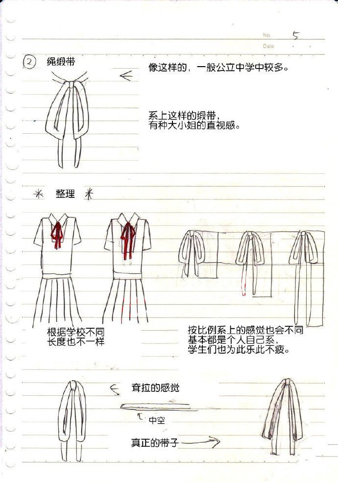 关于学生制服领结，以及领带的详细设计