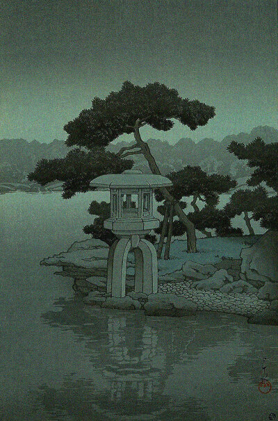 夜色如水 明月如霜.
日本版画大师 Kawase Hasui (川濑巴水) ​