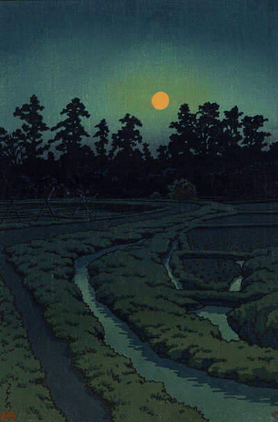 夜色如水 明月如霜.
日本版画大师 Kawase Hasui (川濑巴水) ​