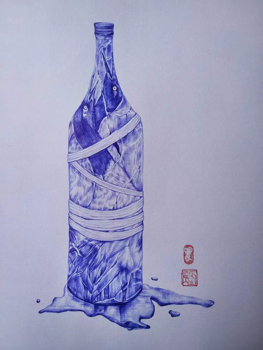 刘芮 圆珠笔插画