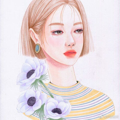 彩铅女生画