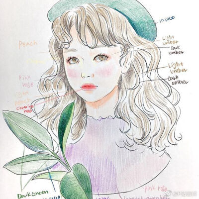 彩铅女生画