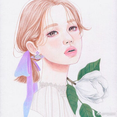 彩铅女生画