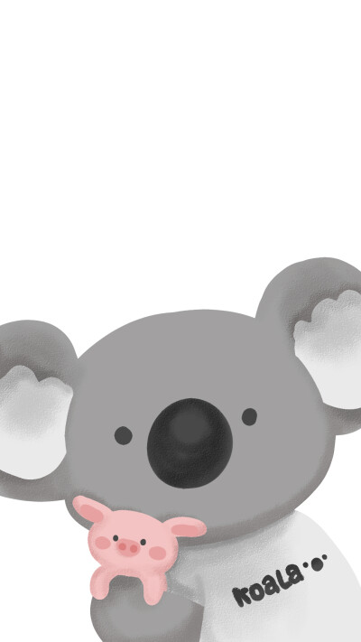 我的朋友插画壁纸手机桌面卡通考拉卡通小猪koala
考拉抱小猪