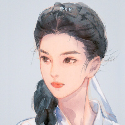 唯美板绘女头像，小龙女