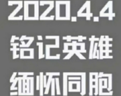 致敬英雄，缅怀逝者，向抗击新冠肺炎疫情斗争中牺牲的烈士和逝世的同胞们以及仍奔赴在一线的医护人员致敬