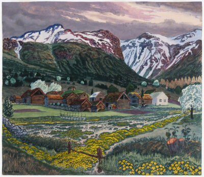 挪威画家Nikolai Astrup，1880年出生，47岁去世。在他的画中，可以充分领略到挪威粗犷壮美的自然风光。