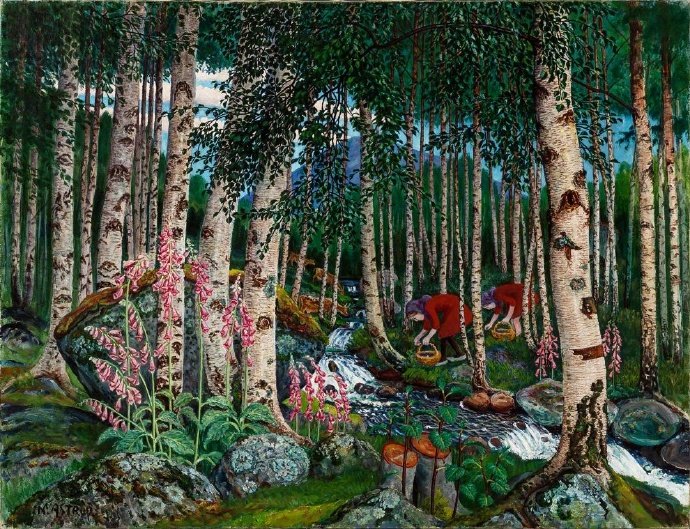 挪威画家Nikolai Astrup，1880年出生，47岁去世。在他的画中，可以充分领略到挪威粗犷壮美的自然风光。