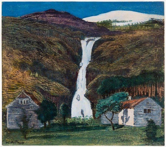 挪威画家Nikolai Astrup，1880年出生，47岁去世。在他的画中，可以充分领略到挪威粗犷壮美的自然风光。