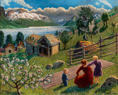 挪威画家Nikolai Astrup，1880年出生，47岁去世。在他的画中，可以充分领略到挪威粗犷壮美的自然风光。