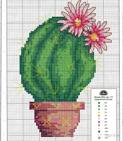 十字绣图纸•仙人球花