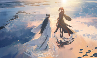 #魔道祖师# #魏无羡# #蓝忘记# #男生头像# #古风# #情侣头像#
微博画师：初灯灯Akari