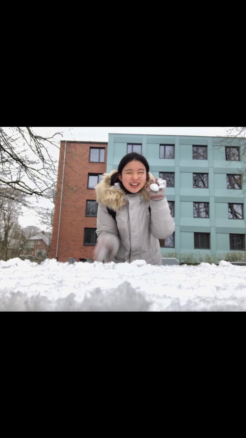 在汉堡的三月底，第一次玩雪真的太开心啦！