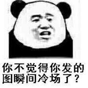 你不觉得你发的图瞬间冷场了？（熊猫头群聊表情包）