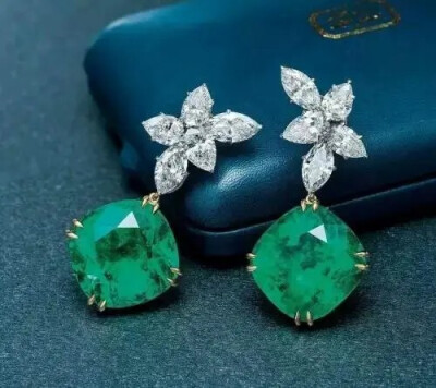 祖母绿配钻石耳环
这对耳环由30.86及31.24克拉祖母绿配钻石打造而成，祖母绿的幽邃以及钻石的晶莹结合在一起，给人一种淡雅的美丽。这对耳环估价在420万至620万港元，价值也是相当不菲。