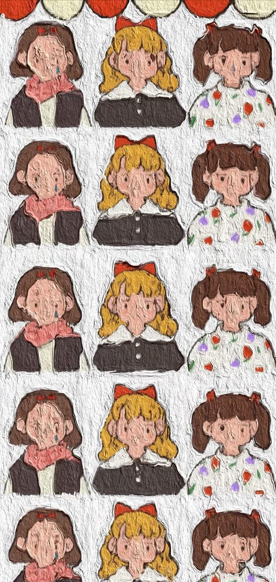 油画壁纸卡通少女心动漫