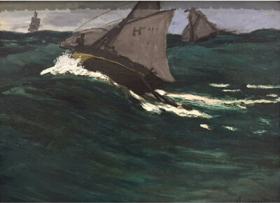 《碧波海浪》The Green Wave
| 1865 年 | 佈面油畫 | 48 × 64 cm