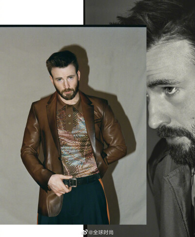 #Chris Evans# &amp;《Esquire》新刊封面，性感帅气桃总在线散发魅力！