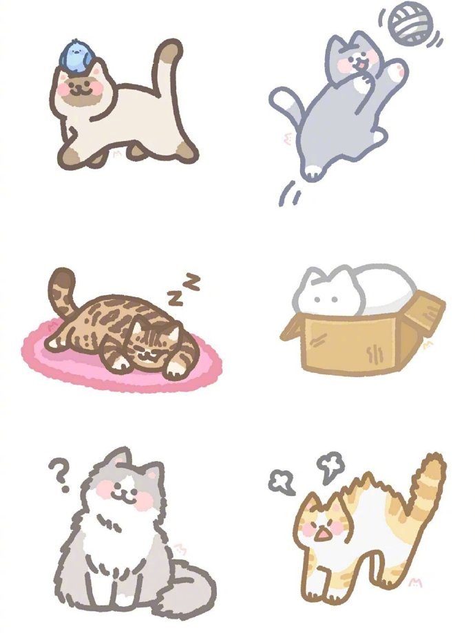 猫咪插画，ins: ccho_nyang （转）